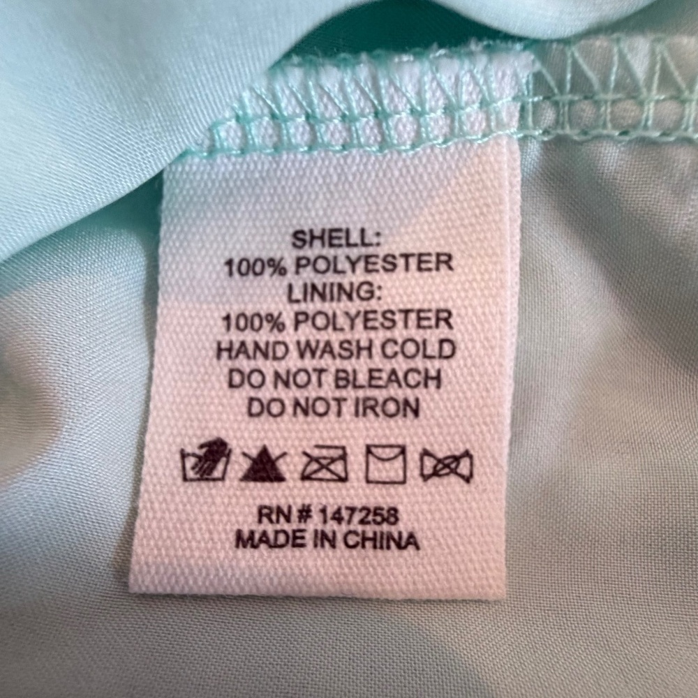 Simply Southern Mint Green Mini Skort, Rouched Waist, Size Large - Picture 7 of 9